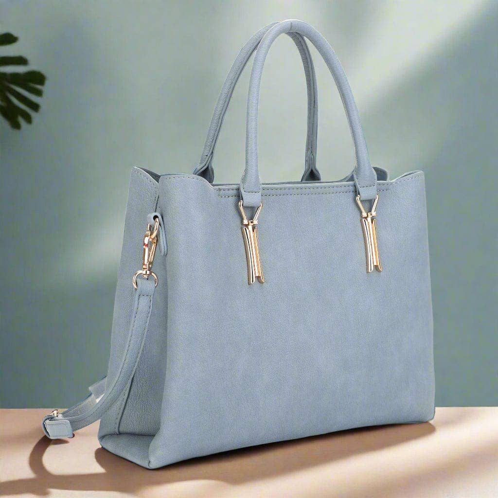 Katrine Metal Bar Accent Satchel/Crossbody Bag