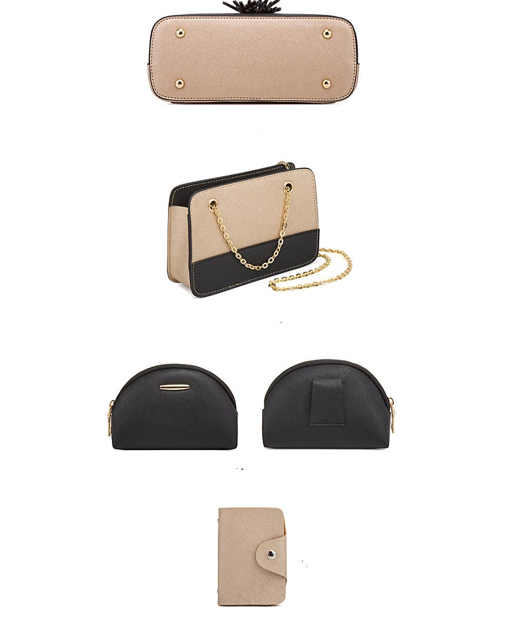 4-Piece Bag Set: Backpack, Crossbody Bag, Waist Bag & Card Holder