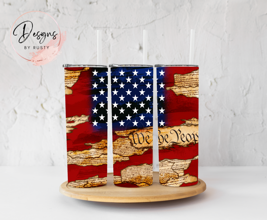 Distressed Flag Tumbler 1