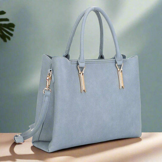 Katrine Metal Bar Accent Satchel/Crossbody Bag