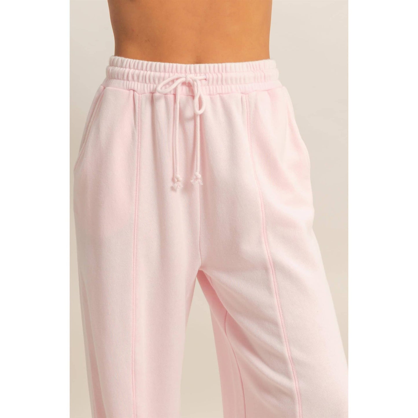 Acid Wash French Terry Wide-Leg Pants