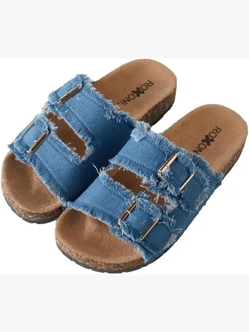 Blue Women's Comfort Flat Sandals