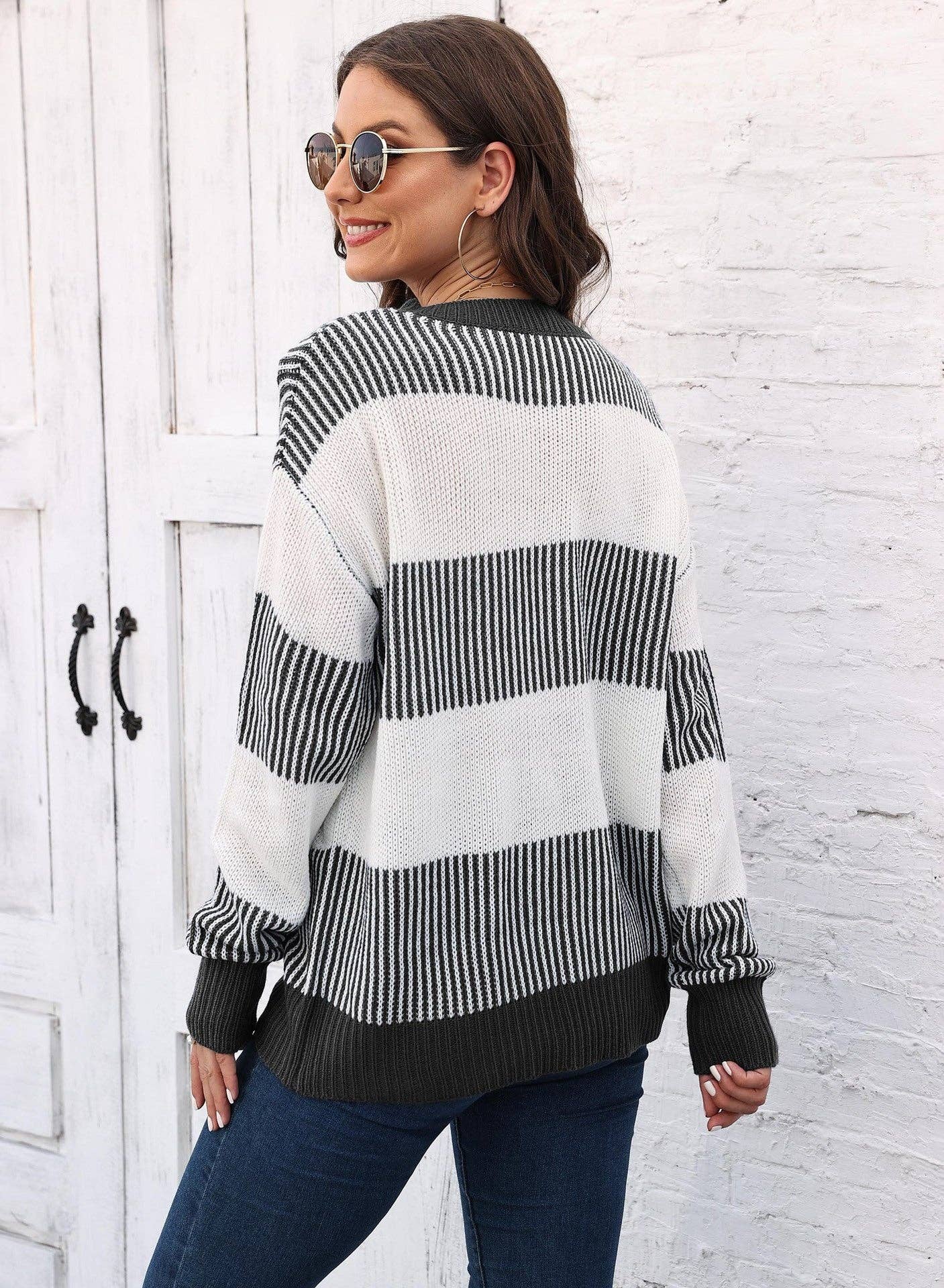 Colorblock Striped Sweater