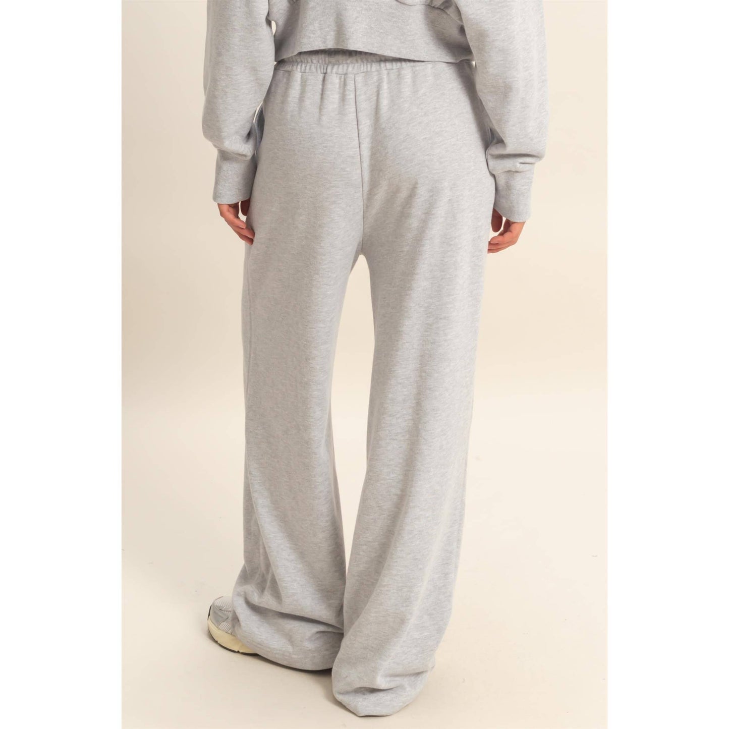 Acid Wash French Terry Wide-Leg Pants