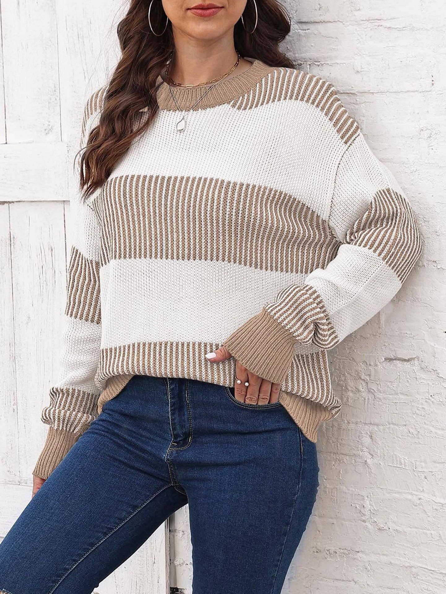 Colorblock Striped Sweater