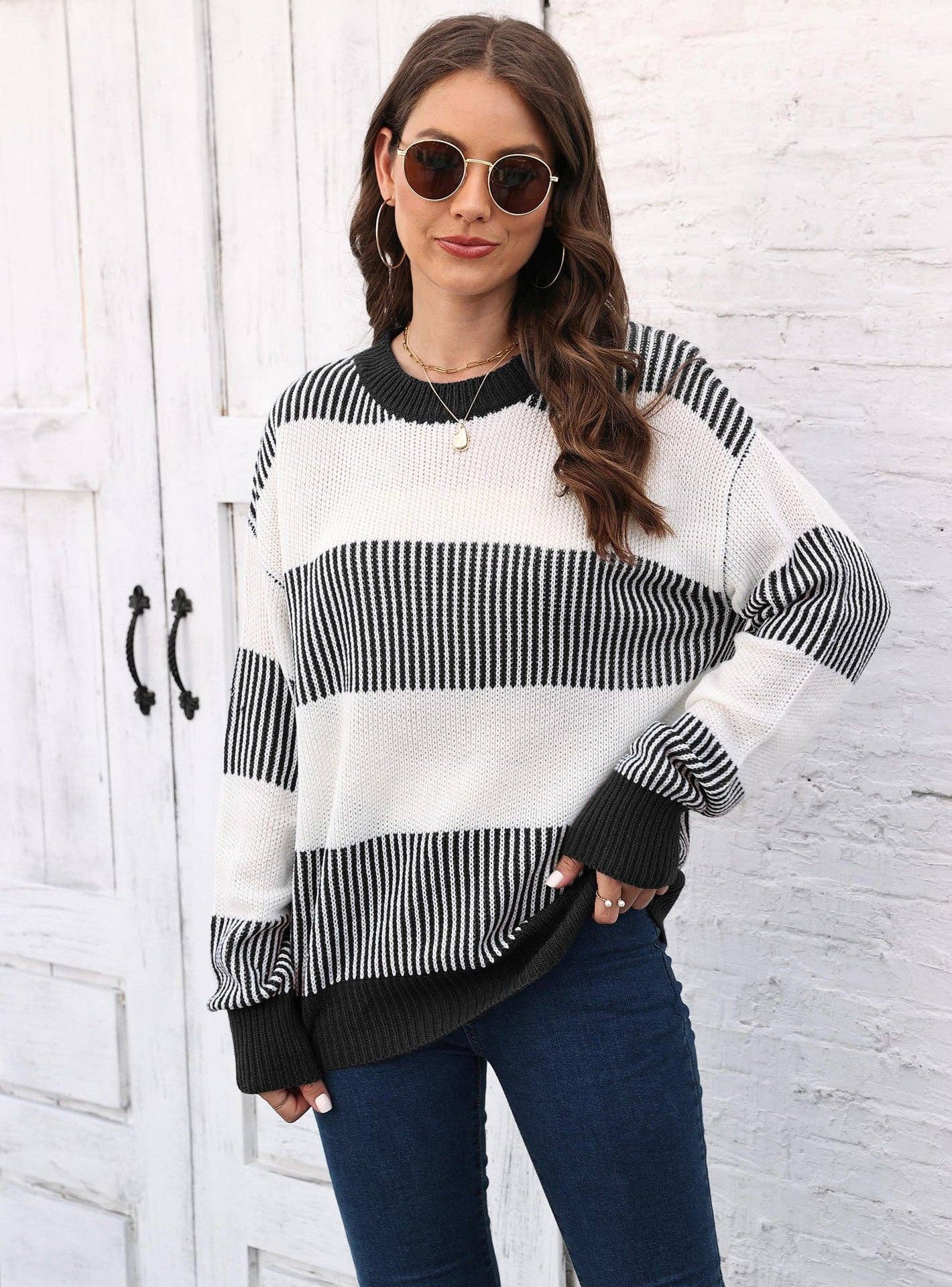Colorblock Striped Sweater