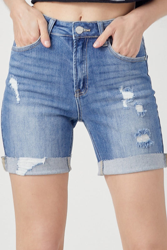 Risen Distressed Boyfriend Denim Shorts