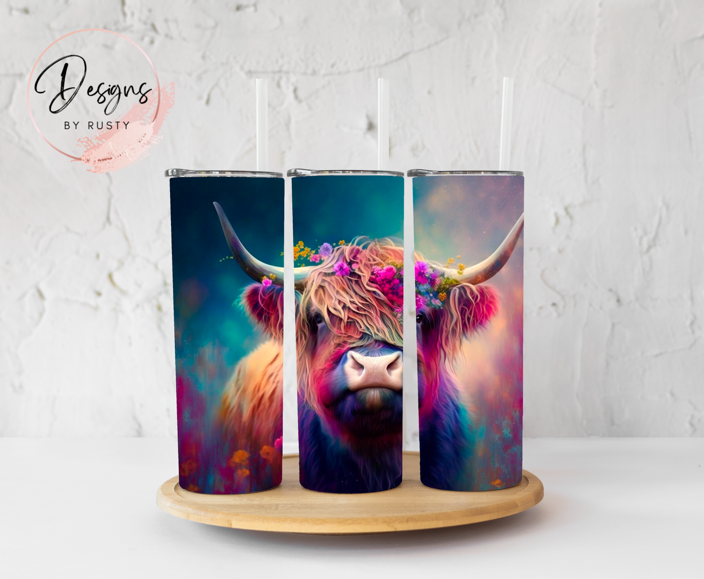 Watercolor Highland Cow Tumbler
