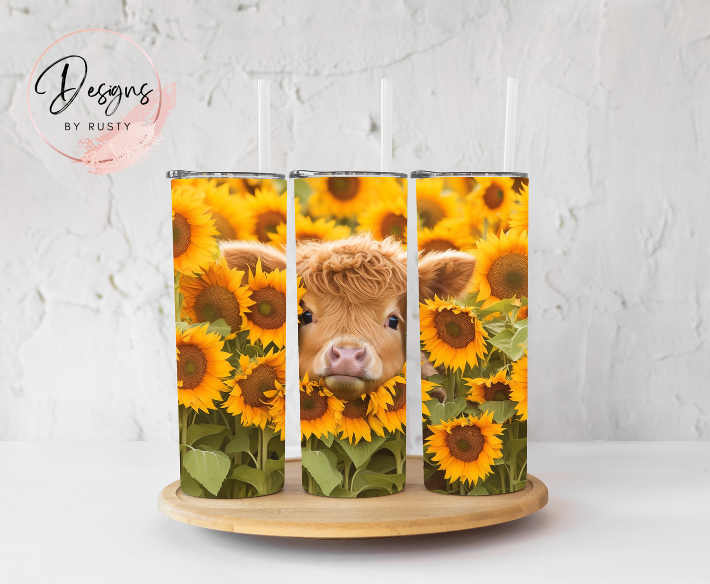 Baby Cow and Sunflowers Tumbler