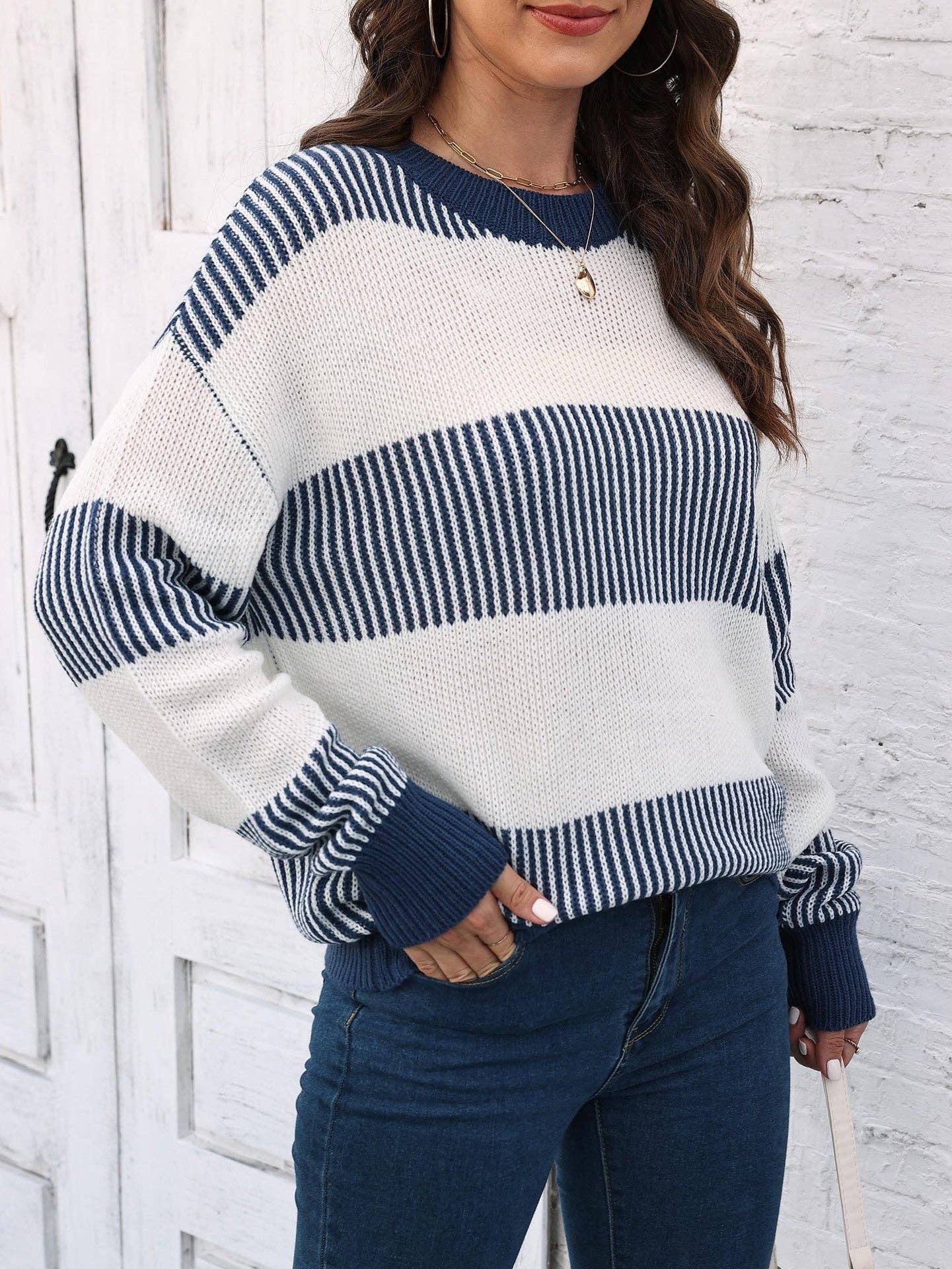 Colorblock Striped Sweater
