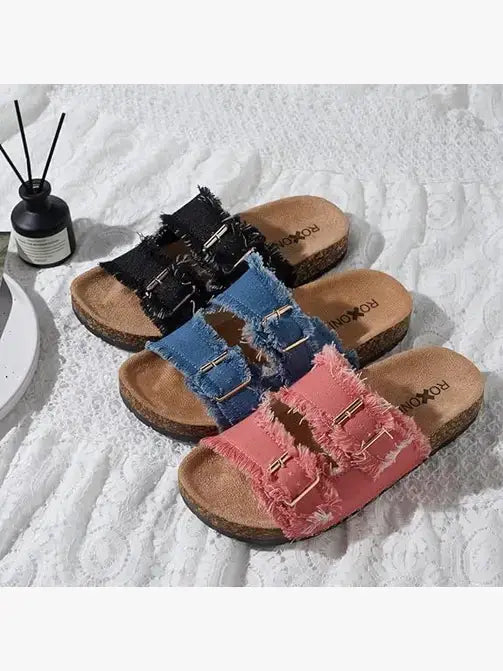 Blue Women's Comfort Flat Sandals