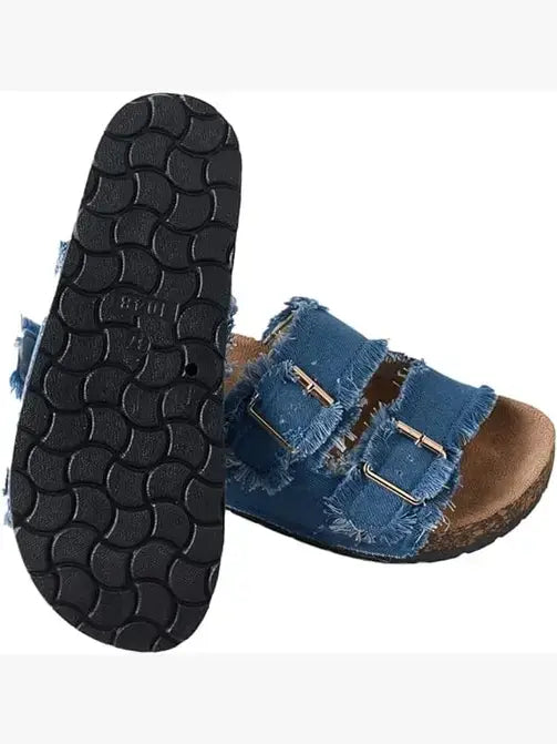 Blue Women's Comfort Flat Sandals
