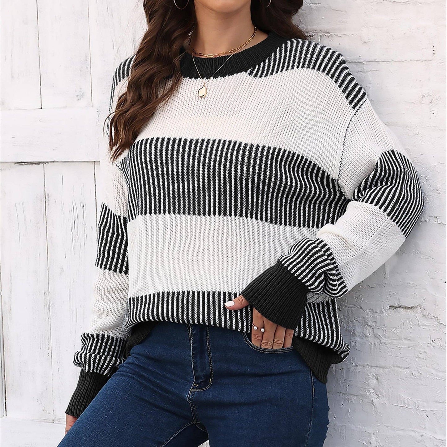 Colorblock Striped Sweater