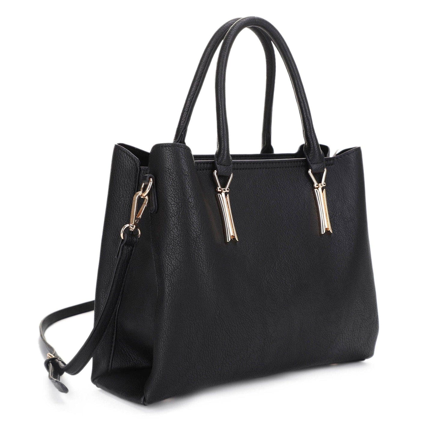 Katrine Metal Bar Accent Satchel/Crossbody Bag