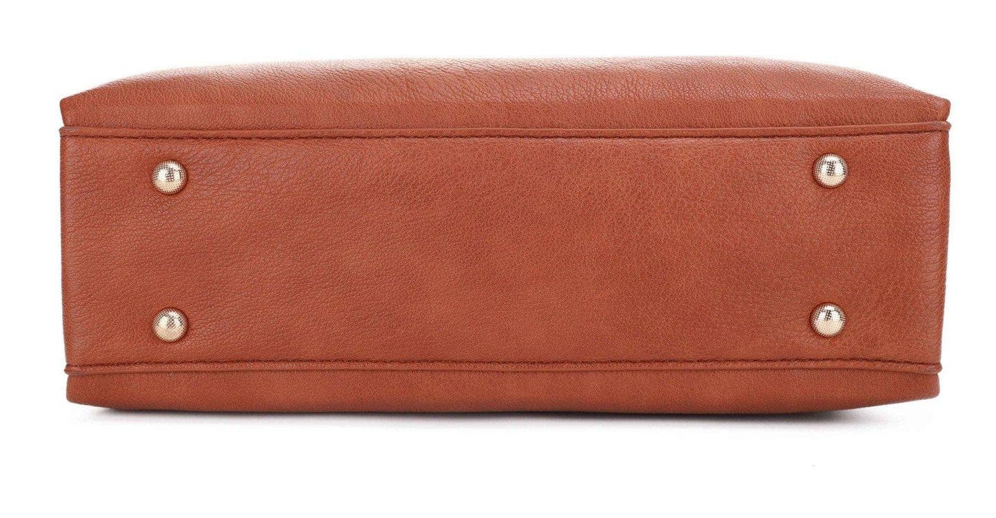 Katrine Metal Bar Accent Satchel/Crossbody Bag