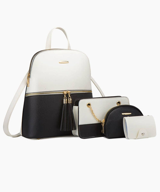 4-Piece Bag Set: Backpack, Crossbody Bag, Waist Bag &amp; Card Holder